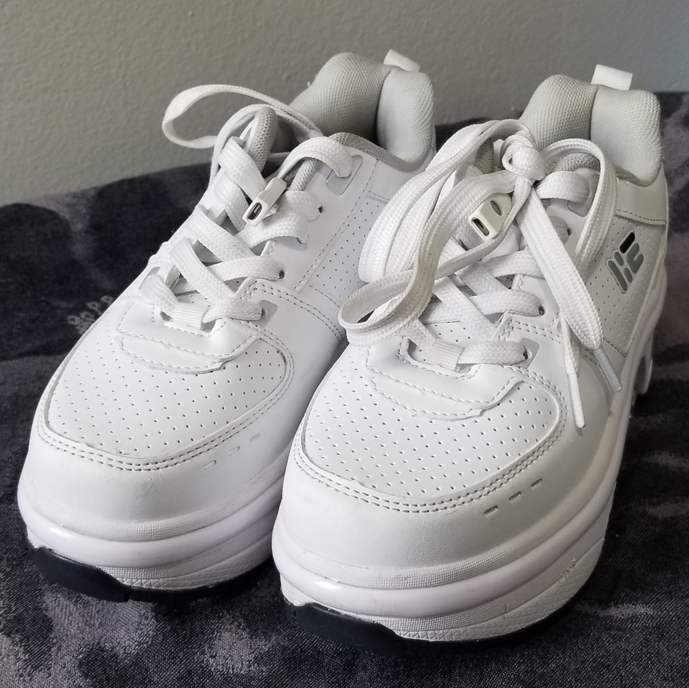 Kids White Lace-Up Sneakers with Cushioned Sole